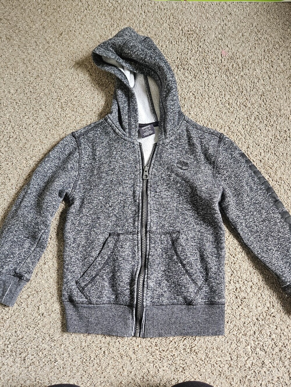 Timberland Kids' Gray Zip-Up Hoodie - Comfortable Everyday Layer